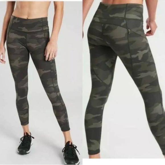 Athleta Camo Green Contender 7/8 Tight Leggings SZ XS - Picture 1 of 9